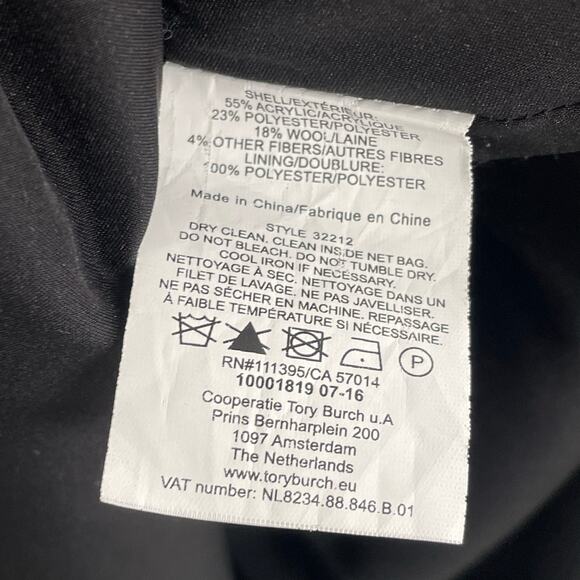 Tory Burch Norfolk Tweed Dress Green White Black Sequin Trim Womens Size 12 - Picture 7 of 7